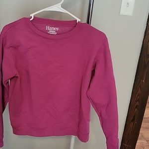 Small, solid pink sweatshirt